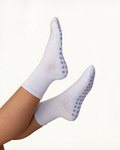 White Crew Grip Socks