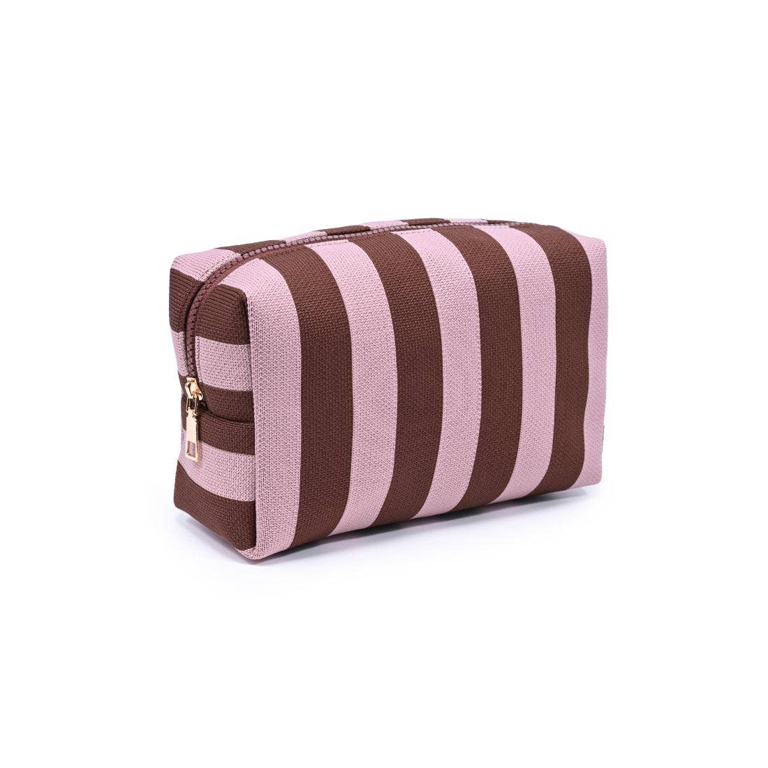 Stripe Pouch - Pink Brown