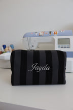 Stripe Pouch - Black Charcoal