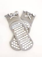 Grey Ruffle Grip Socks