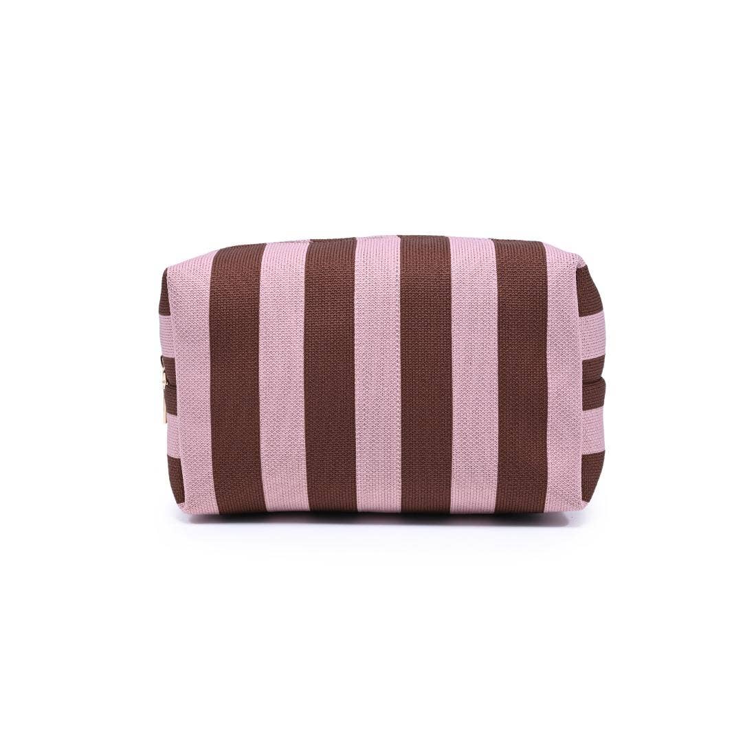 Stripe Pouch - Pink Brown