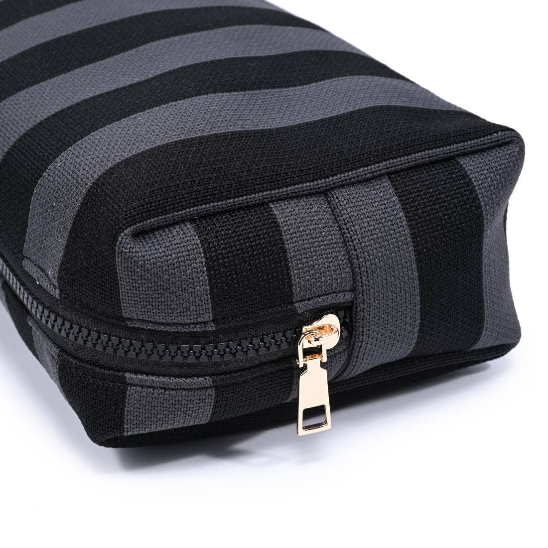 Stripe Pouch - Black Charcoal