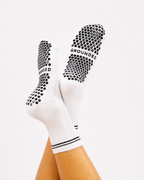 White Striped Grip Socks