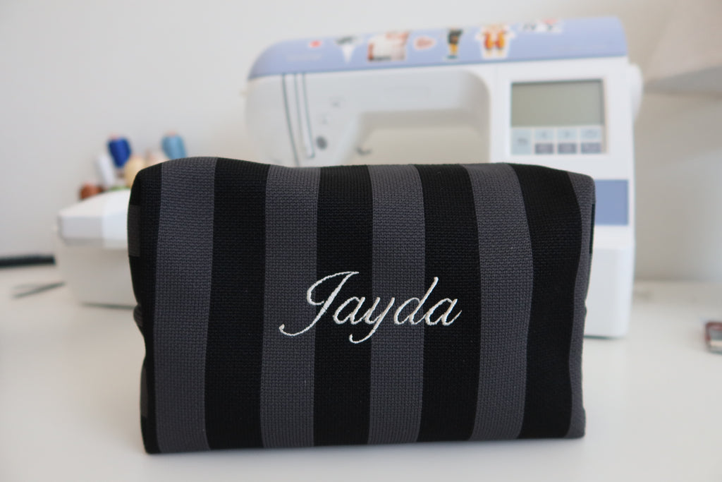 Stripe Pouch - Black Charcoal
