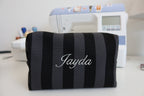 Stripe Pouch - Black Charcoal