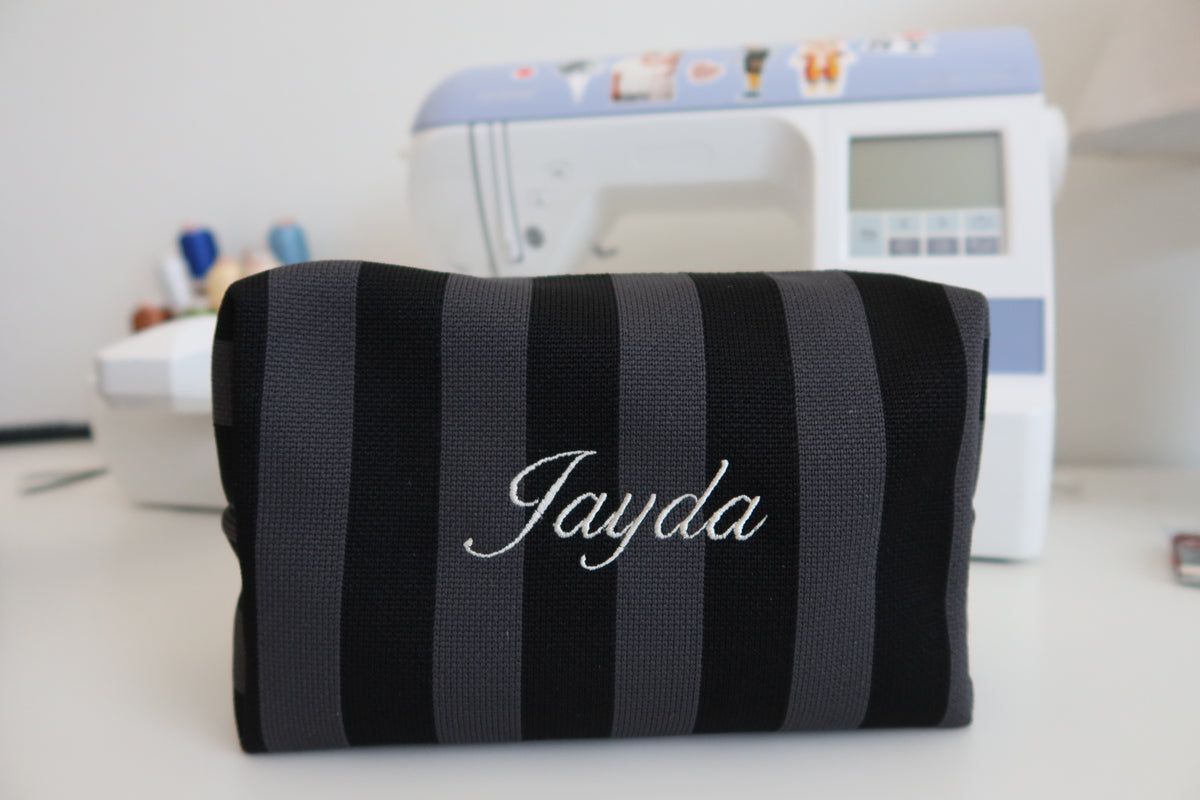 Stripe Pouch - Black Charcoal