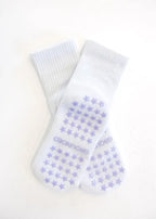 White Crew Grip Socks