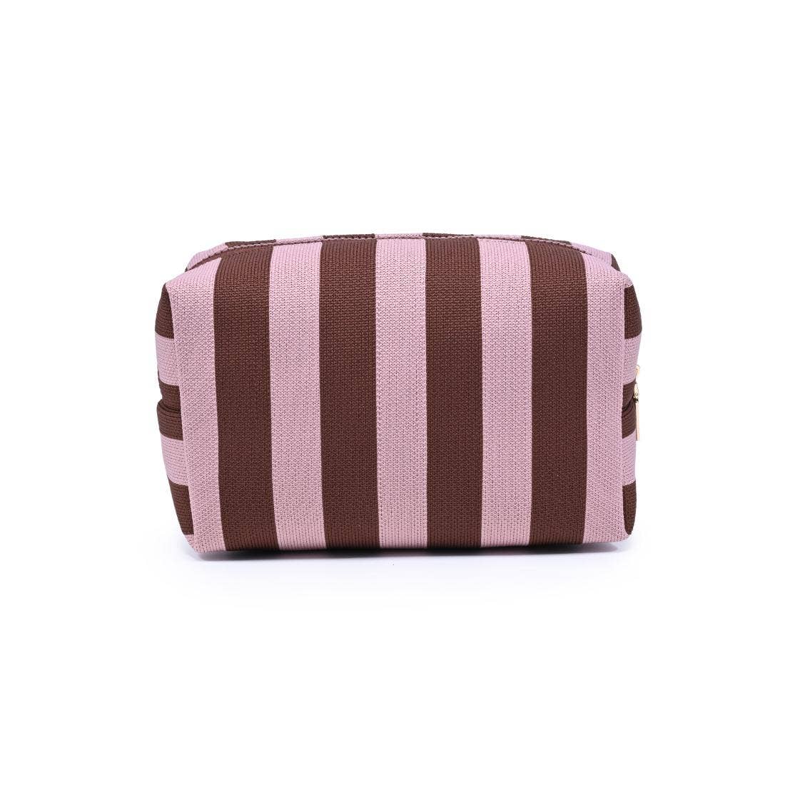 Stripe Pouch - Pink Brown